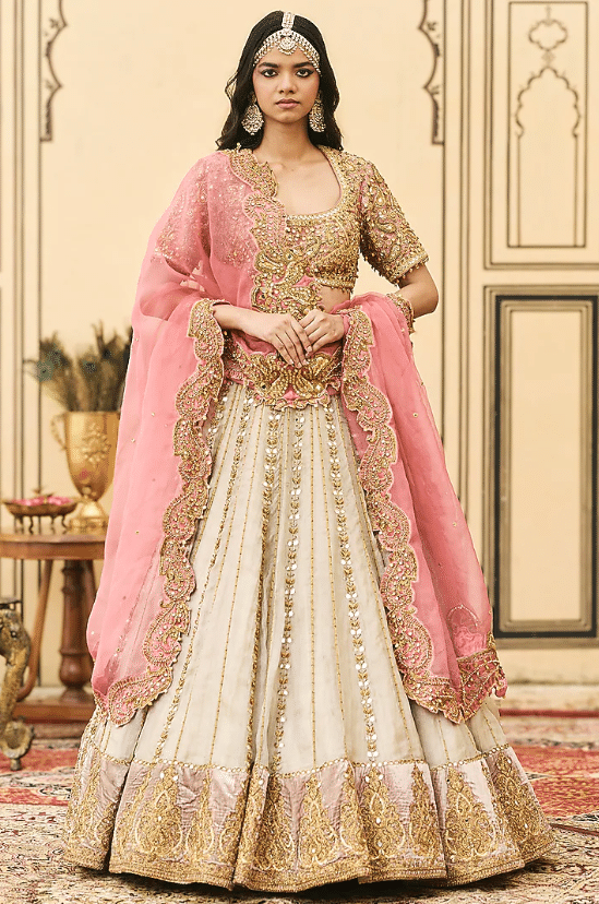 Silver Tissue Lehenga Set