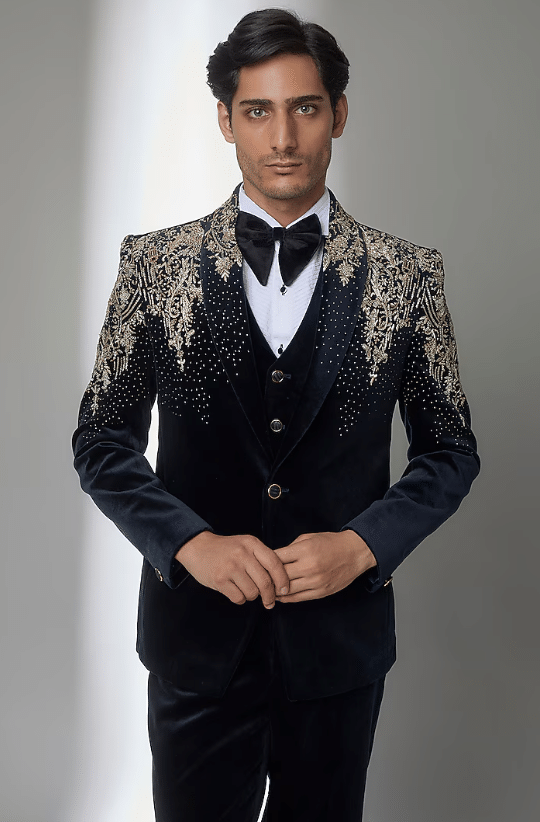 Black Velvet Tuxedo Set - Image 4