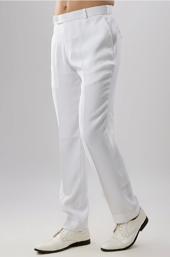 White Rayon Cotton Indowestern Jacket Set - Image 3