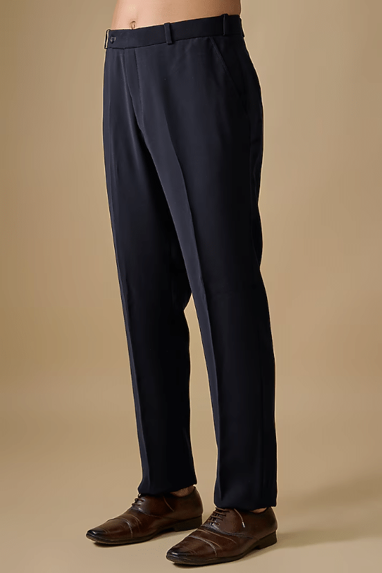 Navy Silk Indowestern Jacket Set - Image 3