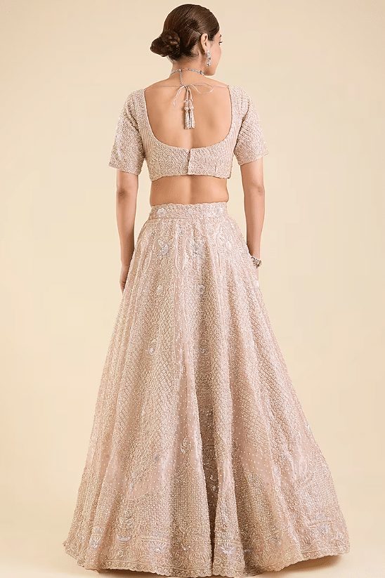 Lavender Tissue Sequins Embroidered Lehenga Set - Image 2