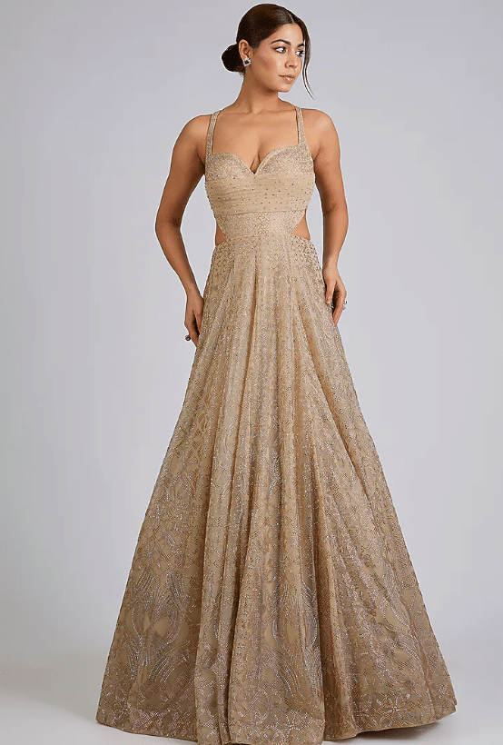 Champagne Gold Net Gown