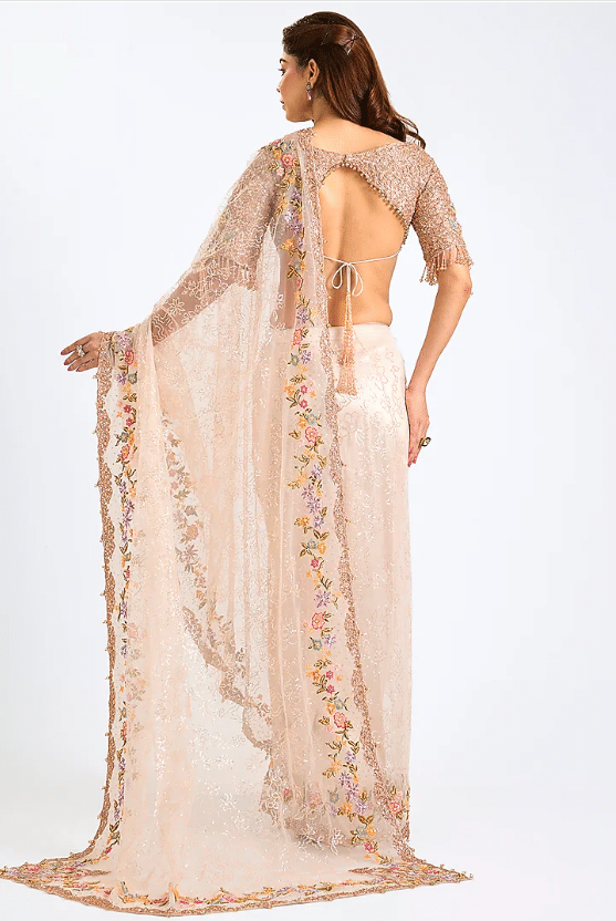 Nude Net Saree Set - Image 2