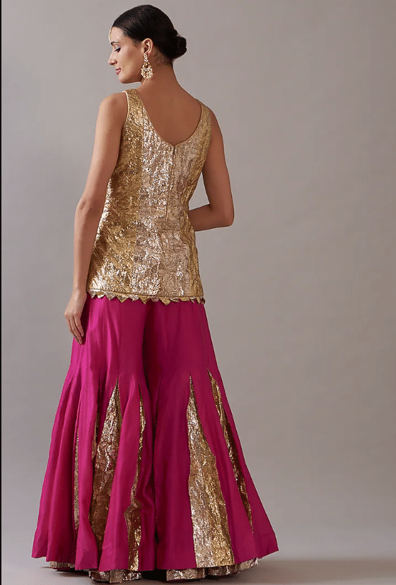 Fuschia Chanderi Sharara Set - Image 2
